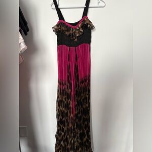 Pink and cheetah maxi dress